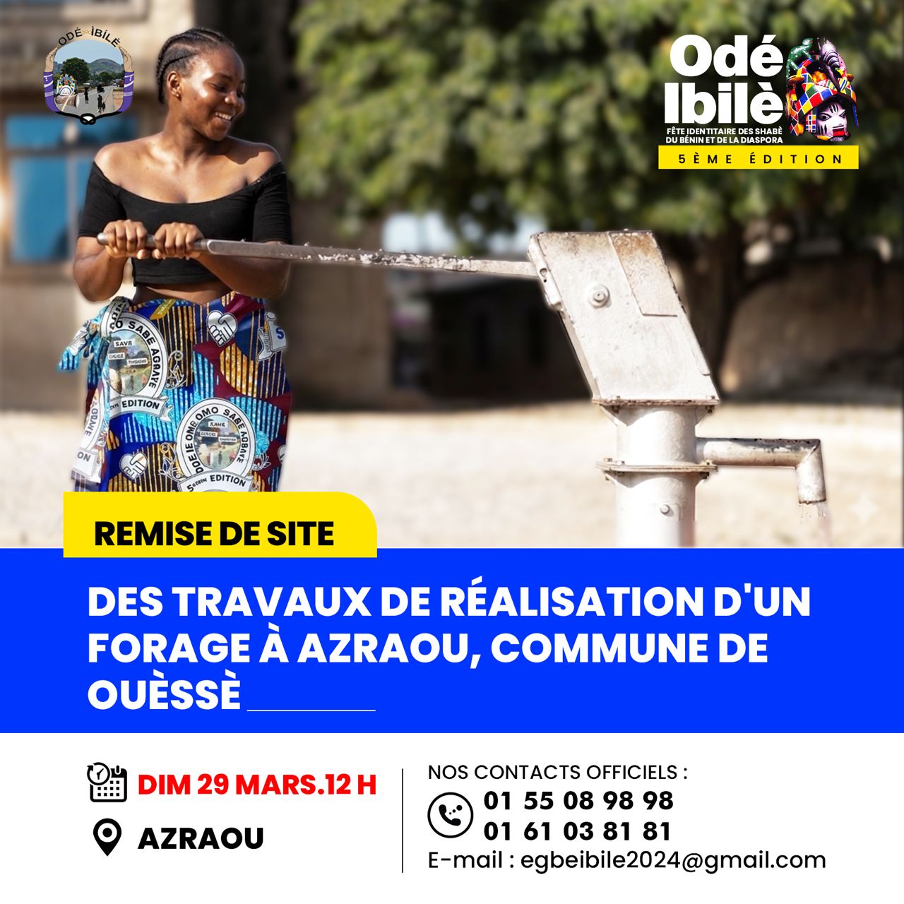 CEREMONIE DE REMISE DE SITE DANS LE CADRE DES TRAVAUX DE RÉALISATION D'UN FORAGE A AZRAOU